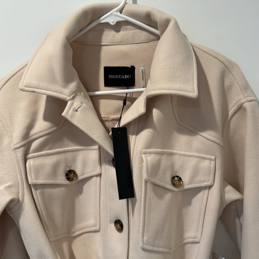 🎉HP🎉Dolce Cabo Short Flannel Trench Coat. Ladies Med. - Picture 6 of 13